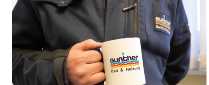 Tasse mit Günther-Firmenlogo